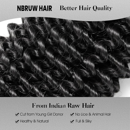 Human Hair Bundles 20 22 24 26 Inch Deep Wave Bundles Human Hair 12A 4 Bundles Human Hair 100% Unprocessed Virgin Deep Curly Human Hair Bundles Deals Real Human Hair Extensions