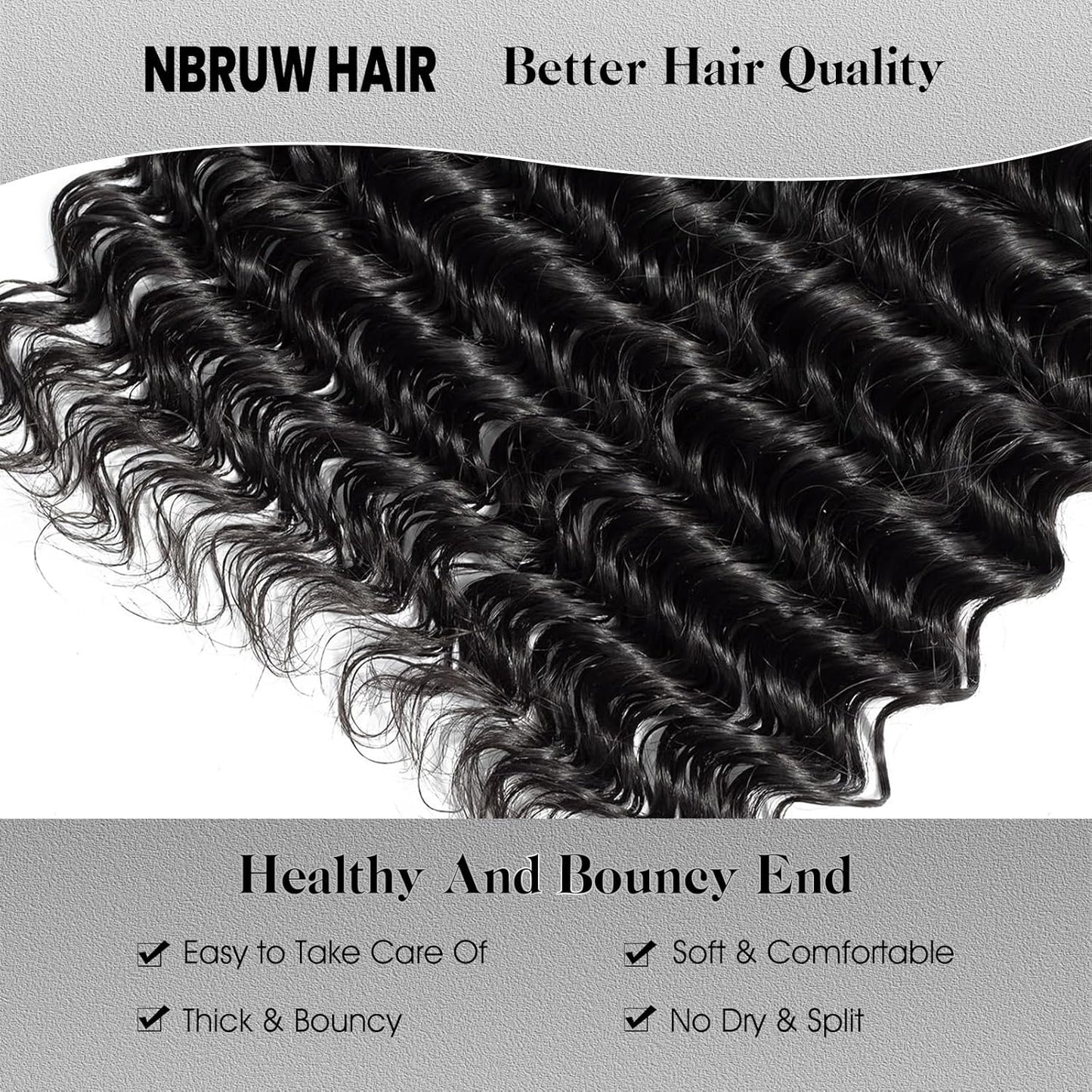 Human Hair Bundles 20 22 24 26 Inch Deep Wave Bundles Human Hair 12A 4 Bundles Human Hair 100% Unprocessed Virgin Deep Curly Human Hair Bundles Deals Real Human Hair Extensions