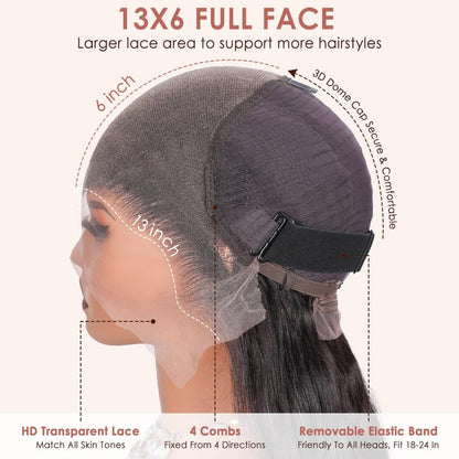 30Inch 13X6 HD Lace Front Wigs Human Hair Pre Plucked Pre Bleached 200 Density Body Wave Human Hair Wigs for Women
