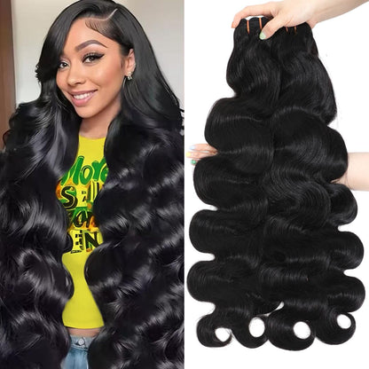 16A Raw Body Wave Human Hair Bundles Human Hair 100% Unprocessed Brazilian Boutique Virgin Hair Extensions,Double Wefts,Triple Lifespan (Body Wave 4 Bundles, 18 20 22 24 Inch)
