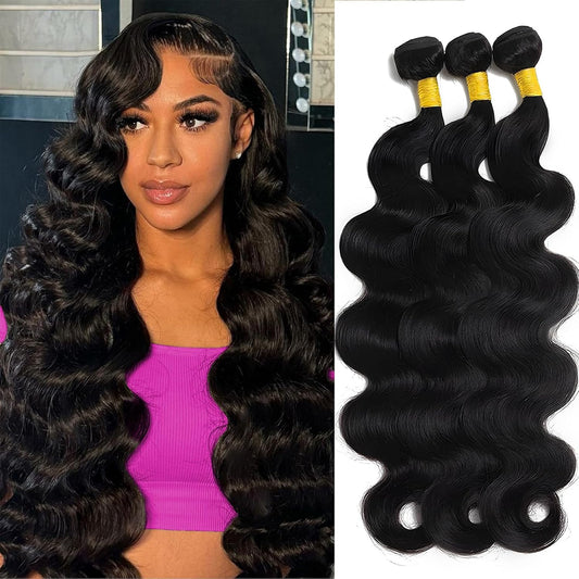 14A Brazilian Body Wave Bundles Human Hair 22 24 26 Inch 100% Real Raw Virgin Human Hair Bundles Body Wave 3 Bundles Human Hair Extension Natural Color（22 24 26）