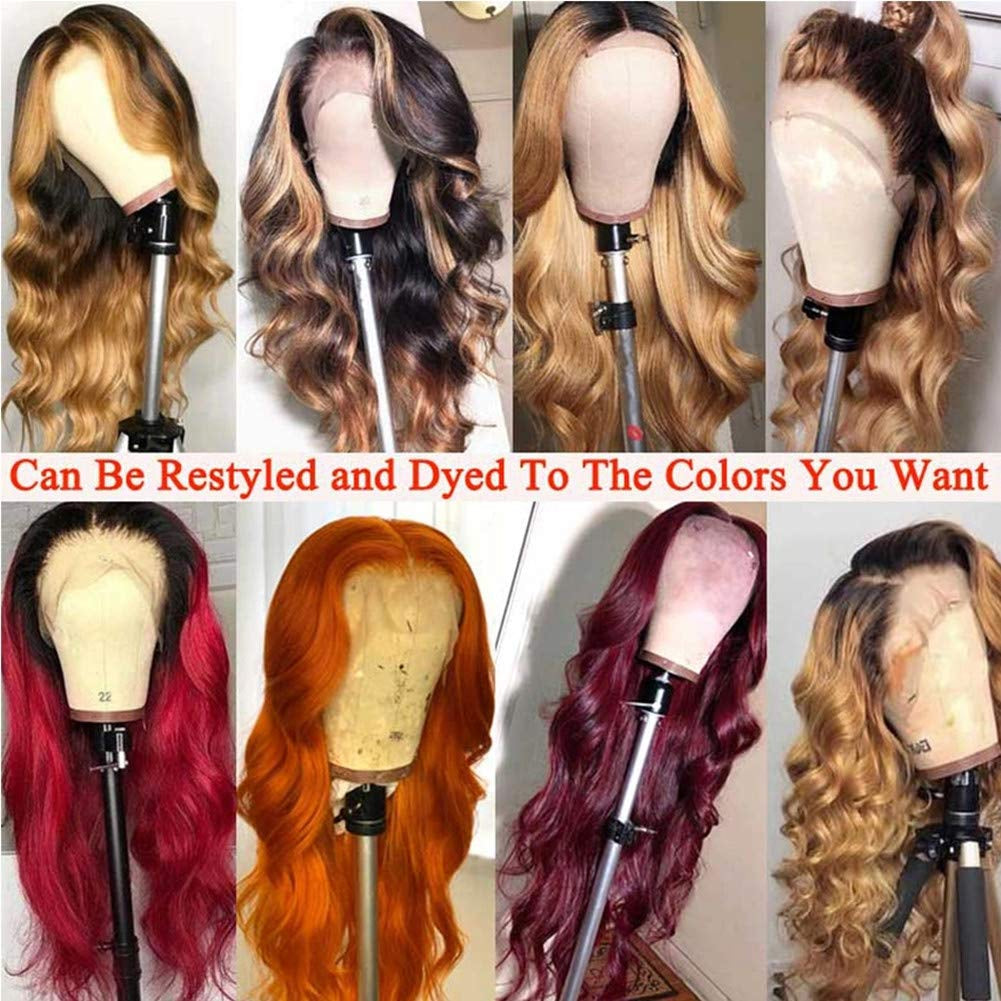 Lace Front Wigs Human Pre Plucked Body Wave 13X4 Lace Frontal Wig with Baby Hair 100% Human Hair Wigs for Black Women 150% Denisty Brazilian Real Hair Natural Color 20 Inch