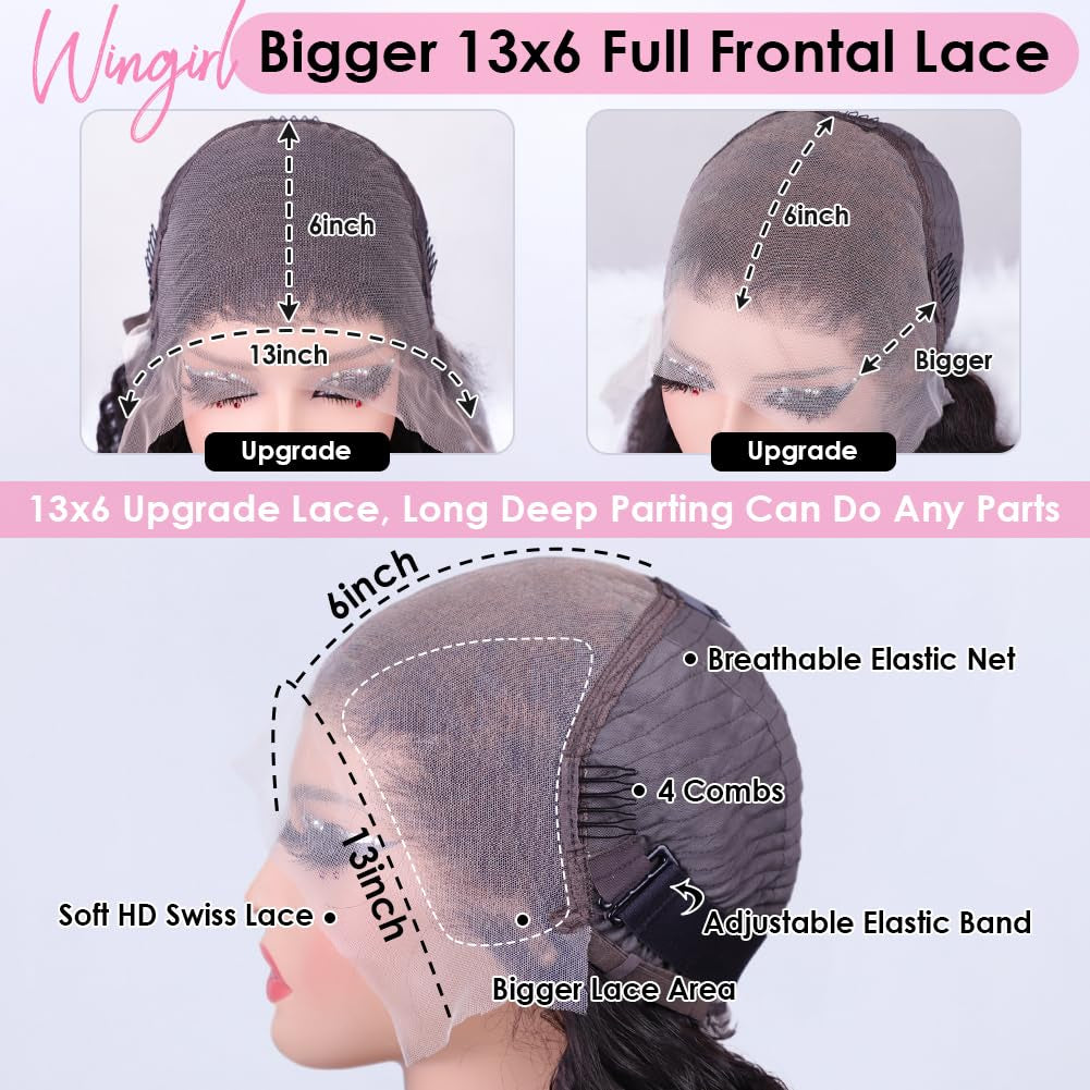 13X6 Body Wave Lace Front Wigs Human Hair Pre Plucked Pre Bleached Small Knots with Baby Hair 200 Density Glueless Human Hair Wigs for Women 28Inch HD Lace Frontal Wig with Soft