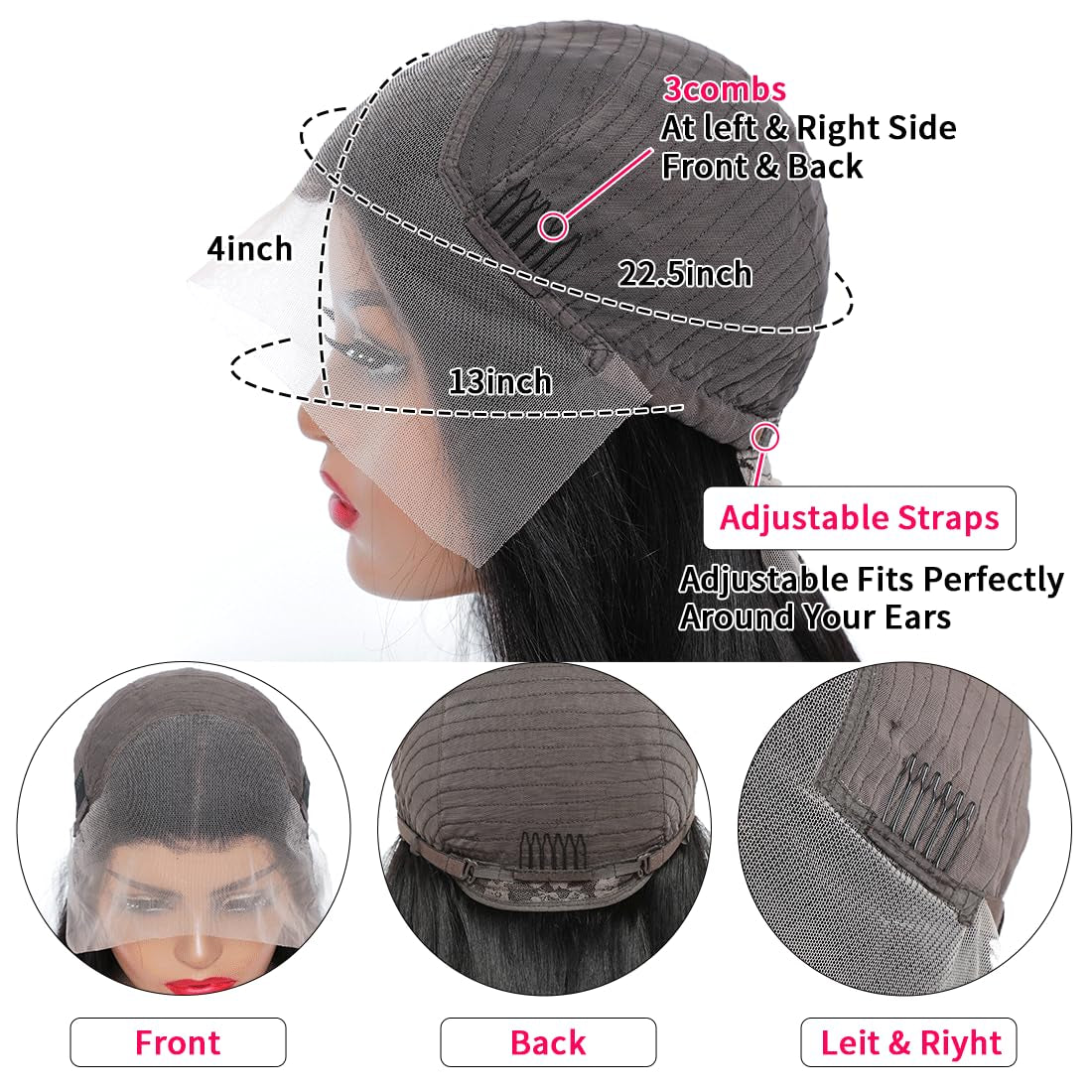 13X4 Deep Wave Lace Front Wigs - Human Hair, 30 Inch, 200 Density, HD Deep Curly Lace Front Wig