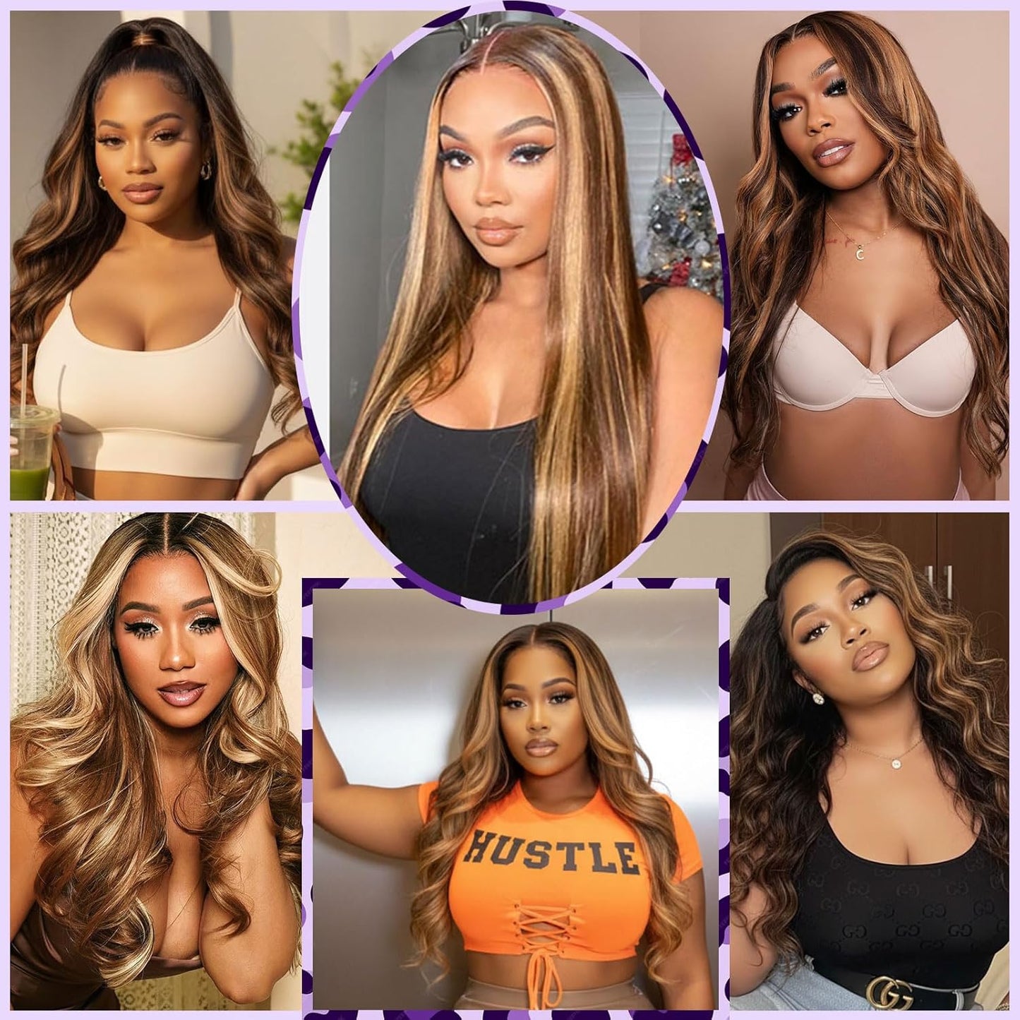 Honey Blonde Wig Human Hair Ombre 13X6 HD Lace Front Wigs Human Hair | Pre Plucked 200 Density Body Wave Highlight 12A HD Lace Frontal Wig 13X6 4/27 Colored Real Hair Wigs for Women 30 Inch