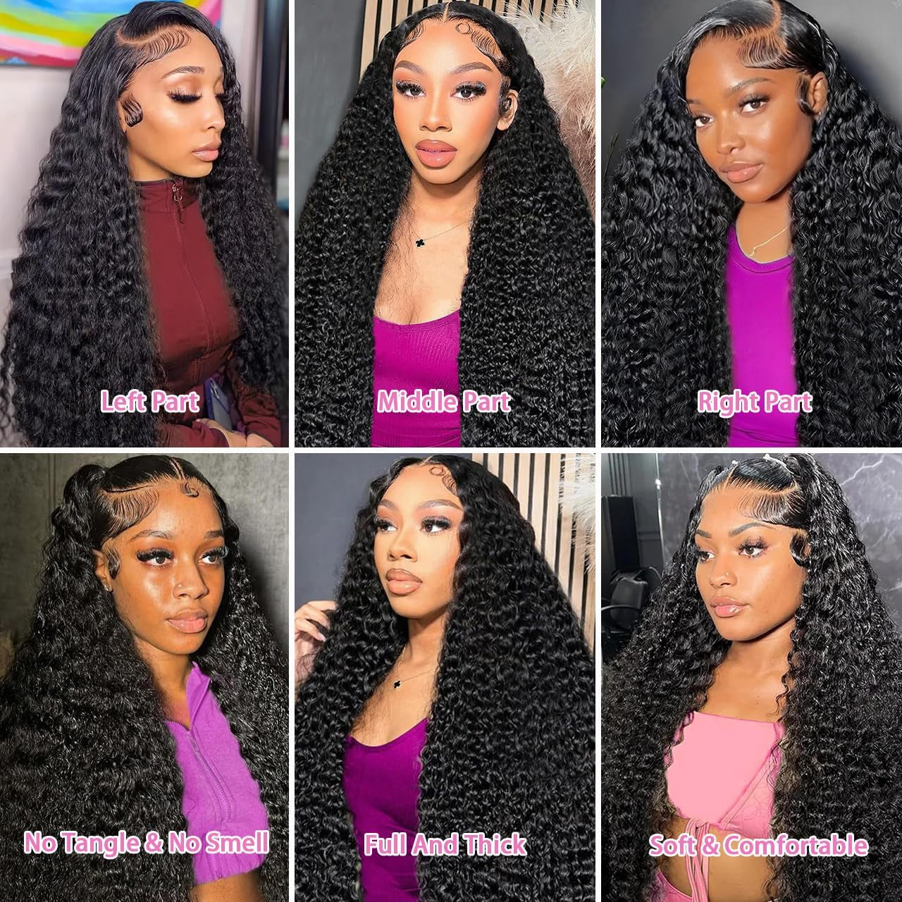 30 Inch Deep Wave Lace Front Wigs Human Hair 200% Density 13X6 HD Transparent Deep Curly Lace Front Wigs for Women Pre Plcked Glueless Wigs with Baby Hair