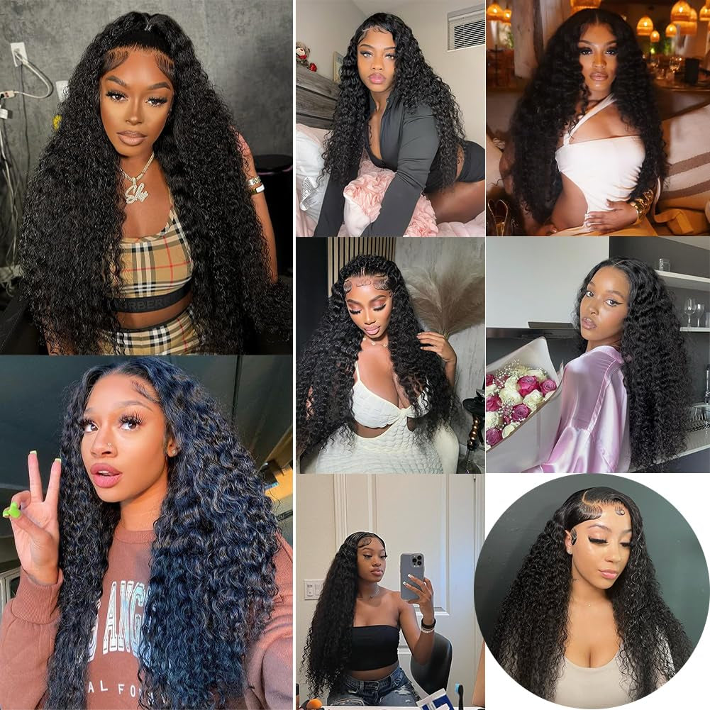 Deep Wave Bundles Human Hair 20”12A Brazilian Virgin Human Hair Single Bundle 100% Unprocessed Deep Wave Bundles Double Weft Deep Curly Weave for Black Women Natural Black Water Wave Bundle