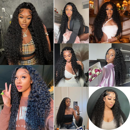 Deep Wave Bundles Human Hair 20”12A Brazilian Virgin Human Hair Single Bundle 100% Unprocessed Deep Wave Bundles Double Weft Deep Curly Weave for Black Women Natural Black Water Wave Bundle