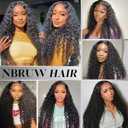 Human Hair Bundles 20 22 24 26 Inch Deep Wave Bundles Human Hair 12A 4 Bundles Human Hair 100% Unprocessed Virgin Deep Curly Human Hair Bundles Deals Real Human Hair Extensions