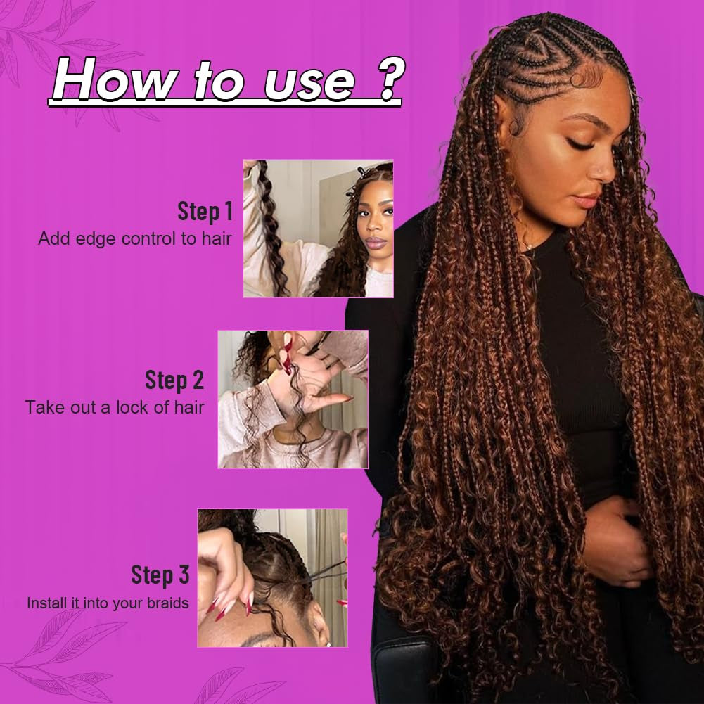 100 Percent Human Boho Braiding Hair Deep Wave Bulk Boho Hair for Braiding Curly Bundles Human Hair for Boho Braids Wet and Wavy Braiding Hair Extension No Weft (18Inch,#4 Natural Brown)