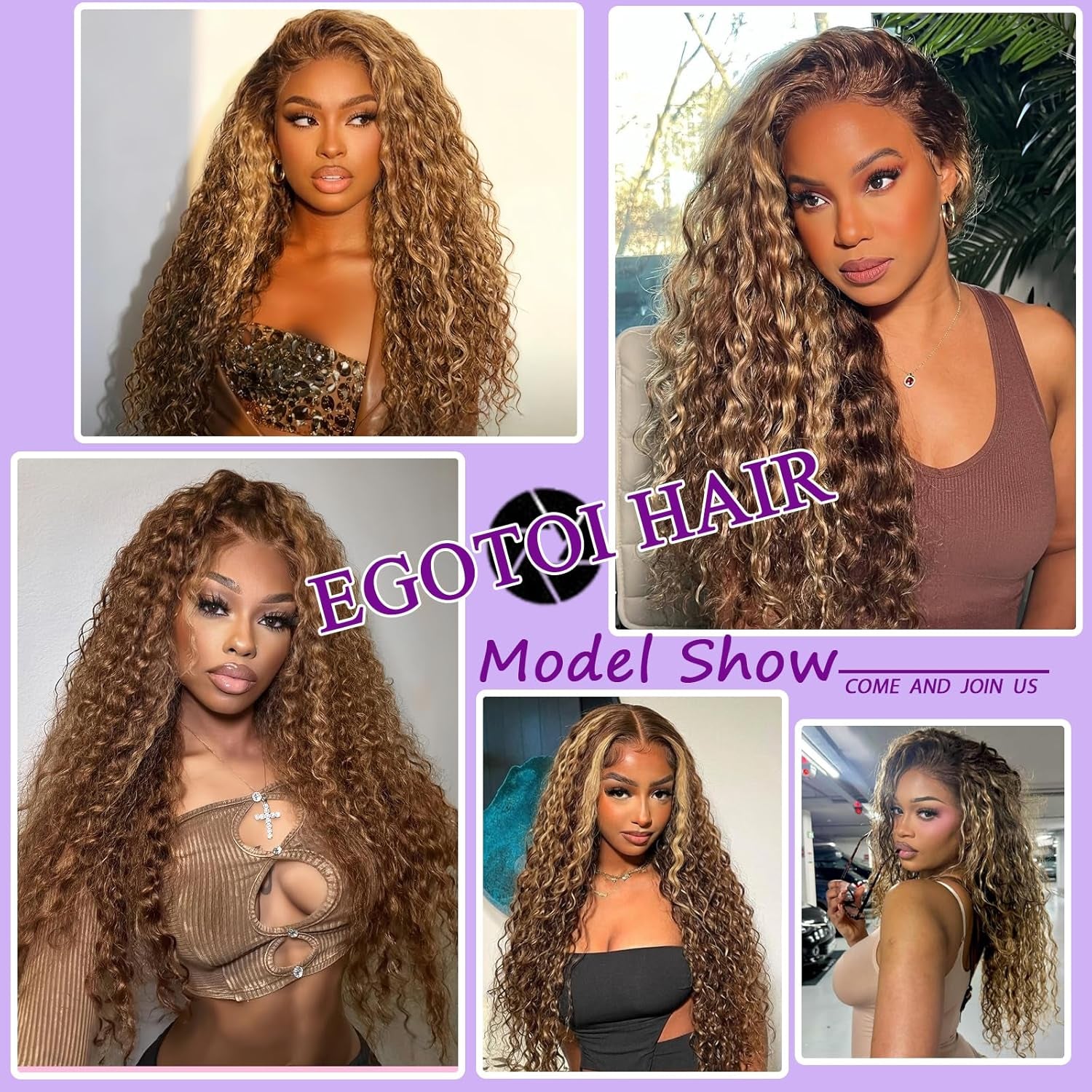 Ombre Highlight Lace Front Wig Human Hair 220 Density 13X6 HD Honey Blonde Deep Wave Lace Frontal Wigs Human Hair Beginner Friendly No Synthetic Blend No Tangle No Shedding Triple Lifespan 3X 24Inch
