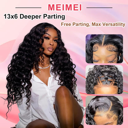 28 Inch 13X6 Loose Wave HD Lace Front Wigs Human Hair 200 Density 100% Real Human Hair 15A Loose Deep Wave Wig Human Hair Pre Plucked, No Synthetic Blend No Tangle No Shedding Triple Lifespan 3X