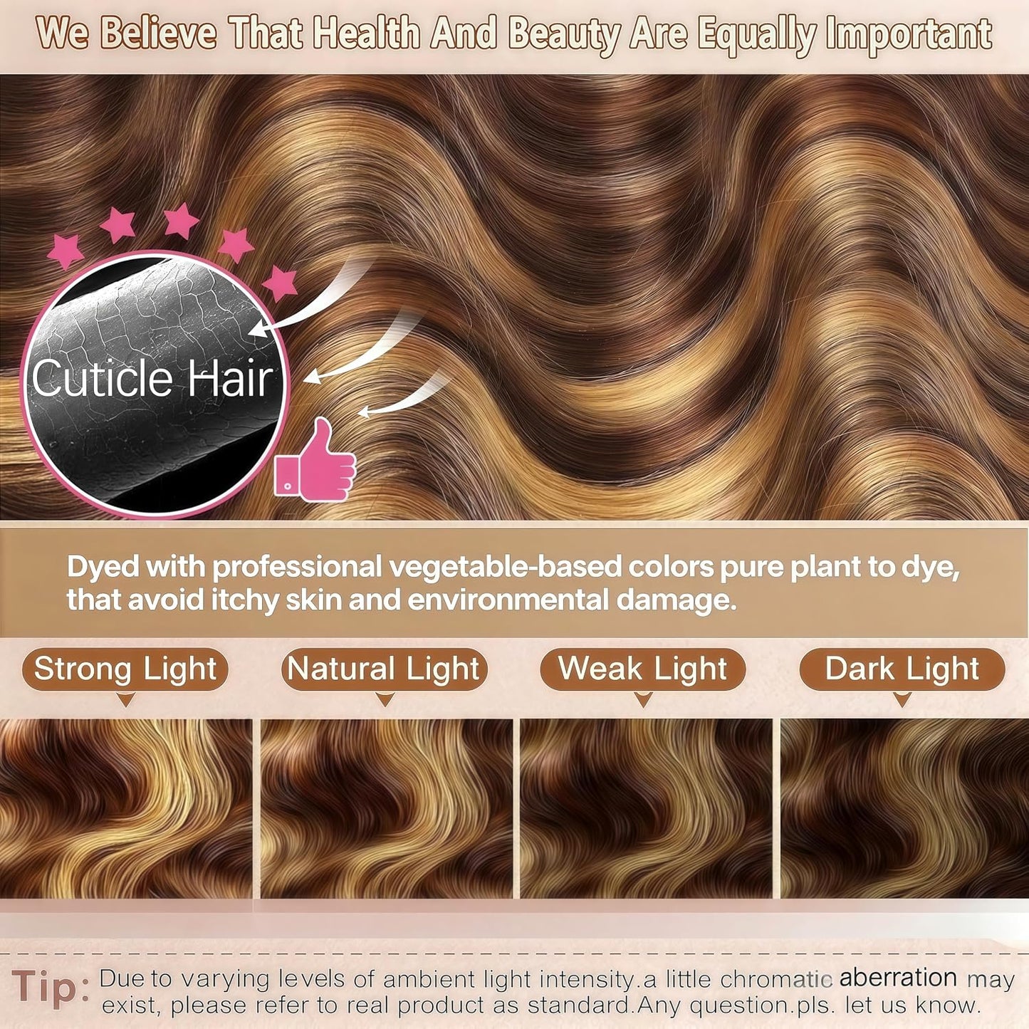 Ombre Highlight Body Wave Bundles Human Hair 22 24 26 Inch 12A 100% Virgin 4/27 Colored Brown and Blonde 3 Bundles Human Hair Double Weft Quick Weave for Women, 300G