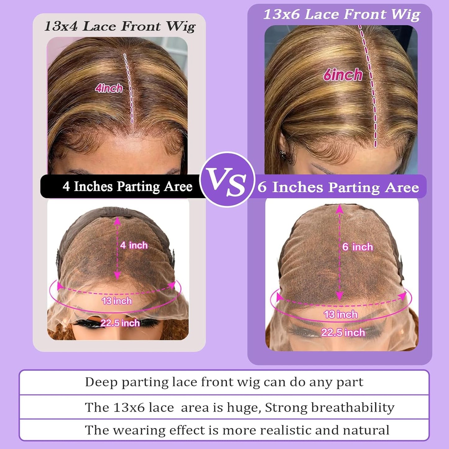Ombre Highlight Lace Front Wig Human Hair 220 Density 13X6 HD Honey Blonde Deep Wave Lace Frontal Wigs Human Hair Beginner Friendly No Synthetic Blend No Tangle No Shedding Triple Lifespan 3X 24Inch