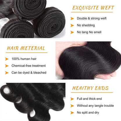 14A Brazilian Body Wave Bundles Human Hair 22 24 26 Inch 100% Real Raw Virgin Human Hair Bundles Body Wave 3 Bundles Human Hair Extension Natural Color（22 24 26）