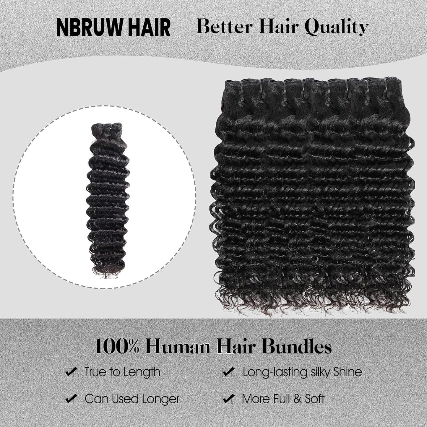 Human Hair Bundles 20 22 24 26 Inch Deep Wave Bundles Human Hair 12A 4 Bundles Human Hair 100% Unprocessed Virgin Deep Curly Human Hair Bundles Deals Real Human Hair Extensions