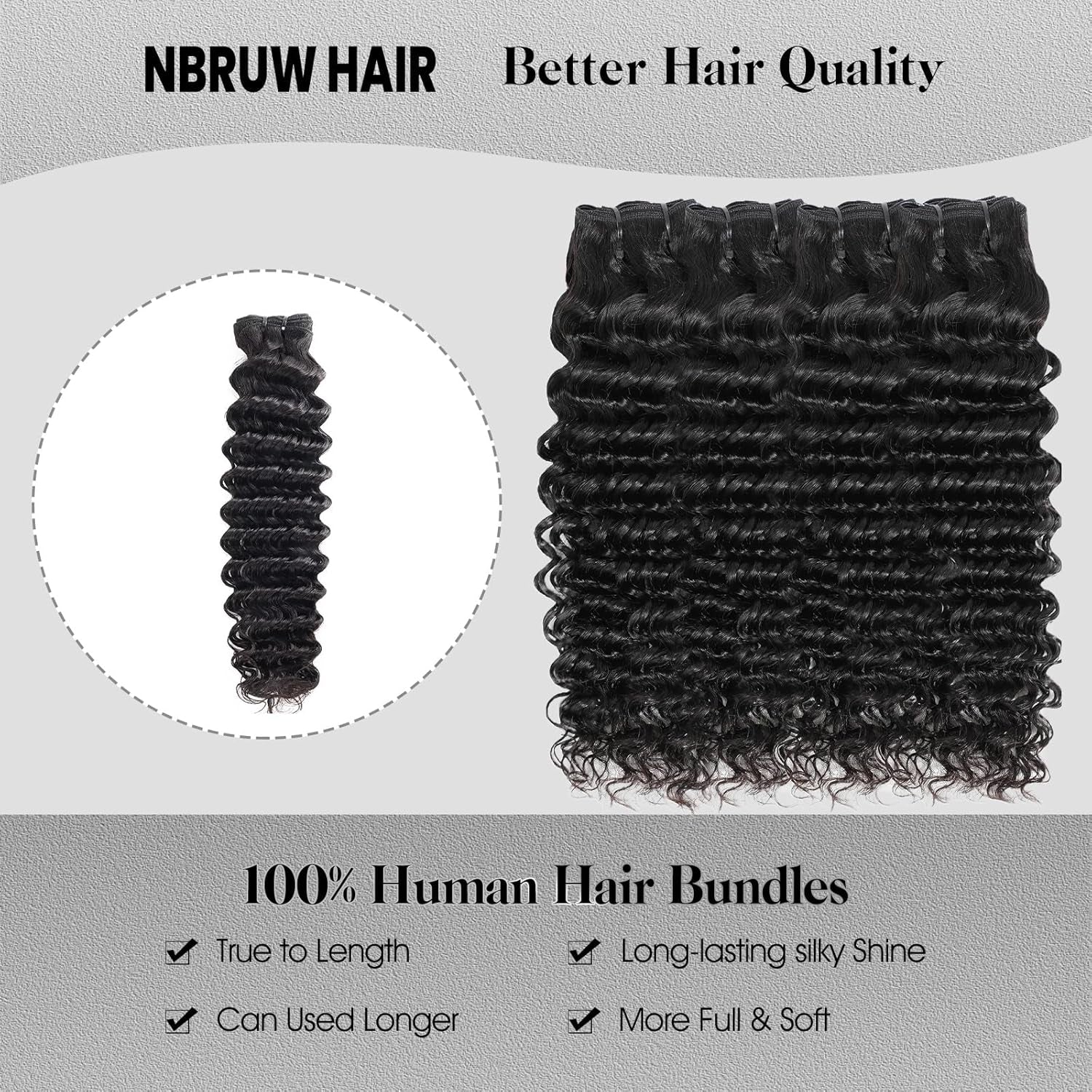 Human Hair Bundles 20 22 24 26 Inch Deep Wave Bundles Human Hair 12A 4 Bundles Human Hair 100% Unprocessed Virgin Deep Curly Human Hair Bundles Deals Real Human Hair Extensions